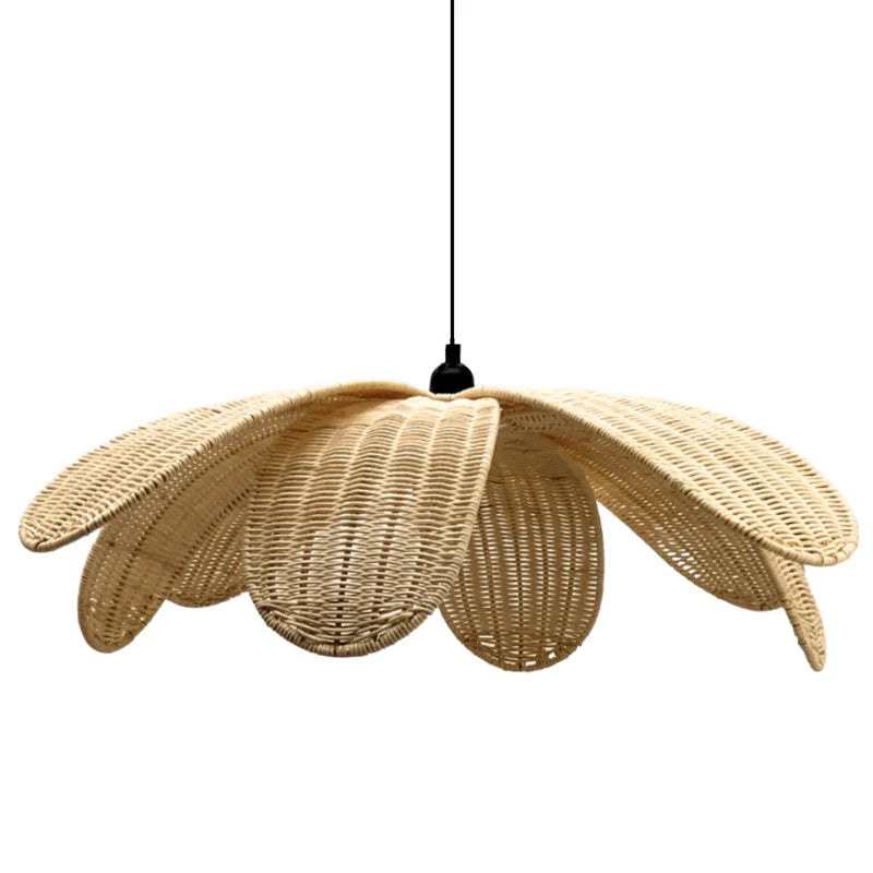 Lotus Large Natural Rattan Pendant Light