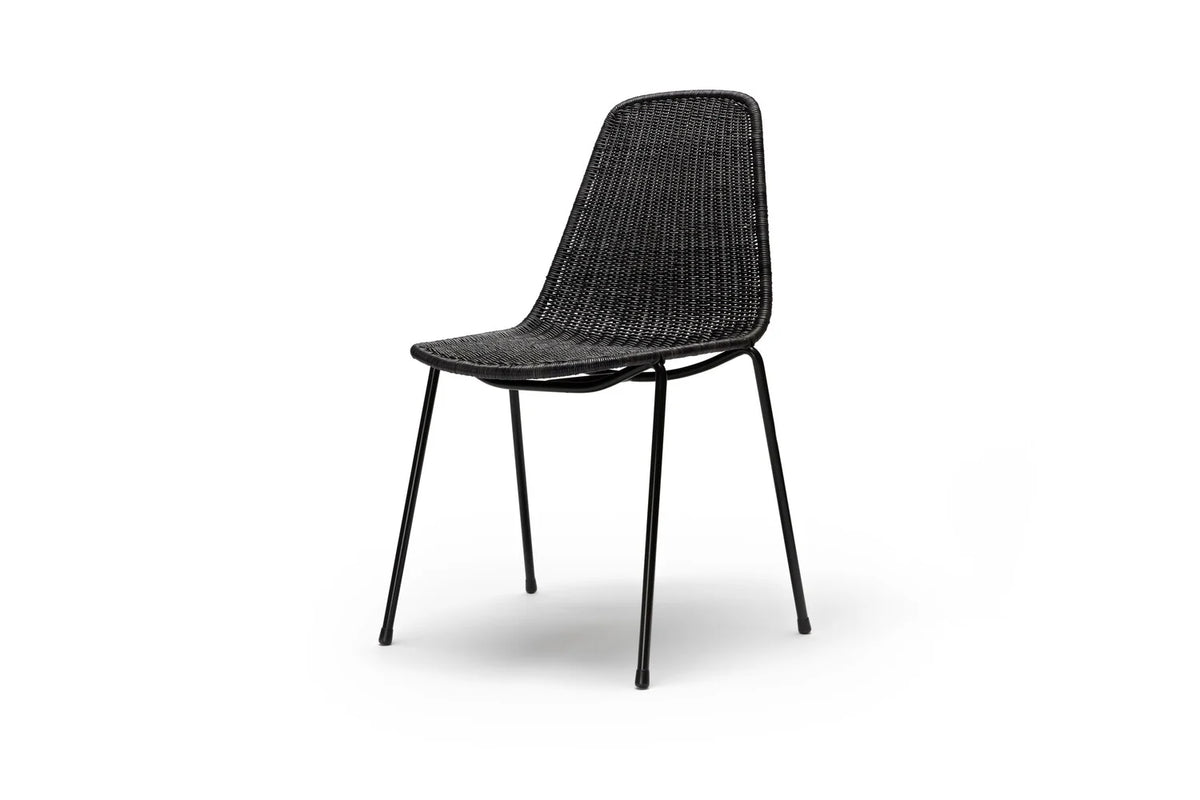 Basket chair indoor - black frame / dark grey